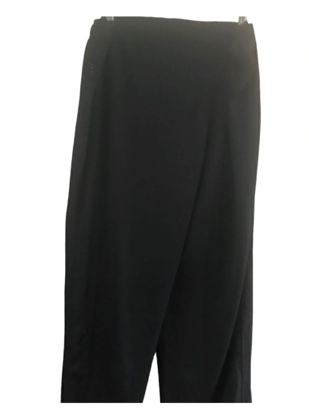 Relaxed Black Wide-Leg Pull-On Pants for Women